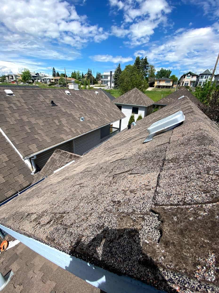 A roof that needs to be replaced in Calgary Alberta