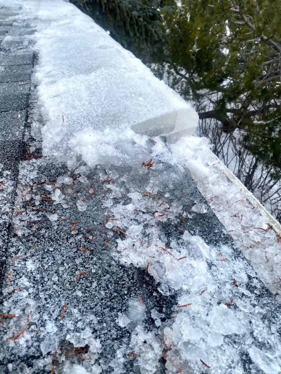 Missing Shingle Roof in Winter